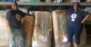joseph metor sr showing off his hard work in donations